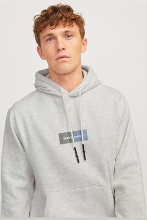 سوئیشرت طوسی مردانه ساده Jack & Jones - کد 851710380