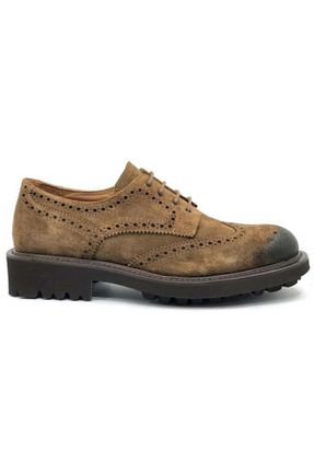کفش کلاسیک قهوه ای مردانه چرم خالص Lufian - کد 887846583
