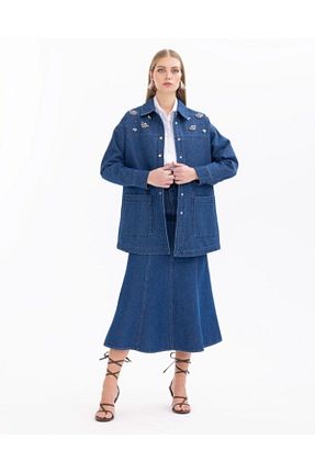 کت حجاب سرمه ای زنانه Relaxed SEÇİL - کد 846207741