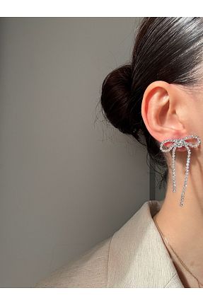 گوشواره جواهر سفید زیرکن Ressia - کد 876656827