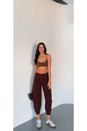 شلوار قهوه ای زنانه لیکرا MossMoi - کد 895219173