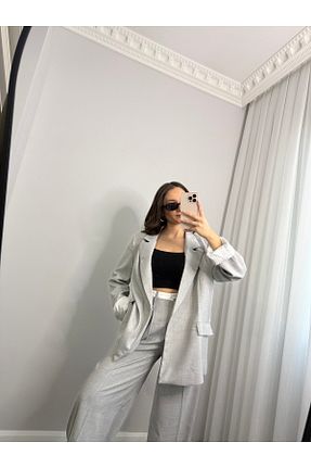 ست بالاتنه و پائین تنه طوسی زنانه بافتنی Butik - کد 893848037