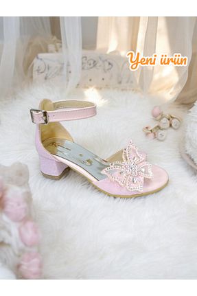 کفش پاشنه بلند کلاسیک صورتی بچه گانه پارچه ای PATİK BEBE - کد 895255141