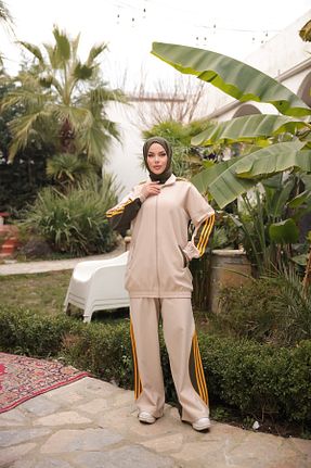ست کرمکن اسپرت بژ زنانه پلی استر MİMİ Luxury Wear - کد 896632673