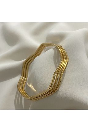 دستبند استیل (فولاد) زرد زنانه استیل ضد زنگ E&G - کد 895293336