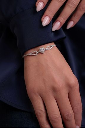 دستبند نقره طوسی زنانه 925 عیار Kiriş Gümüş - کد 895293842