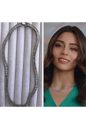 گردنبند استیل ( فولاد ) طوسی زنانه استیل ضد زنگ Wibex accessory - کد 895332745