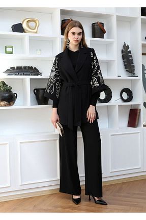 ست بالاتنه و پائین تنه مشکی زنانه تریکو Gazzella - کد 886184388
