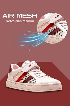 کفش اسنیکر صورتی بچه گانه چسبی Lescon - کد 807676332