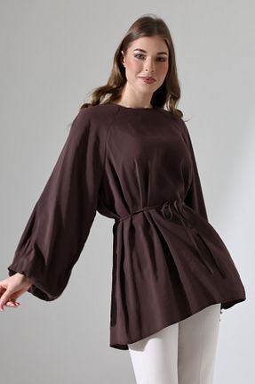 تونیک حجاب قهوه ای زنانه پنبه پلی استر ensade - کد 857623637