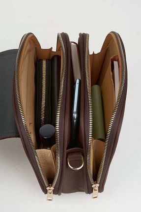 کیف دوشی قهوه ای زنانه چرم مصنوعی Vivaq - کد 895538057