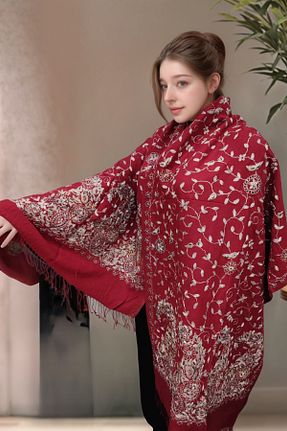 شال قرمز زنانه onliecraft - کد 895541971