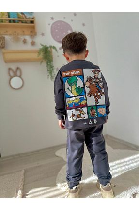 ست بالاتنه و پائین تنه طوسی بچه گانه بافتنی EsBaby - کد 896946476