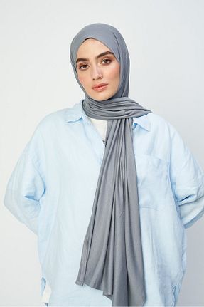 شال طوسی زنانه پنبه ای Modakaşmir - کد 895724601