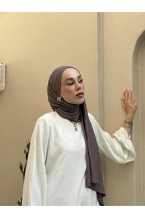 شال قهوه ای زنانه پنبه ای Modakaşmir - کد 897203888