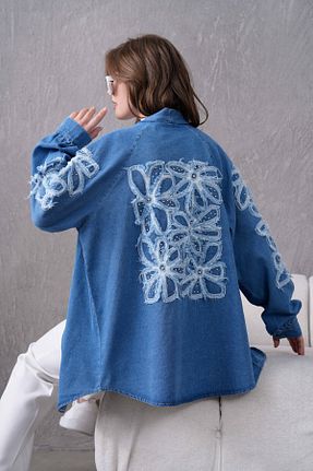 کت آبی زنانه اورسایز Miss Allos - کد 895634035