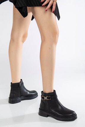 بوت / نیم بوت مشکی زنانه چرم مصنوعی Genetti - کد 895651517