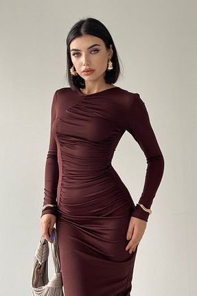 لباس قهوه ای زنانه بافتنی barış sülün lovebox - کد 895641724