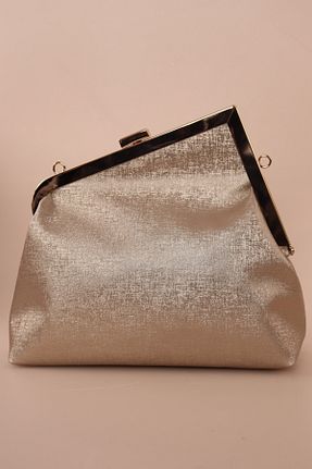 کیف پورتفوی و کلاچ طلائی زنانه weem bag - کد 895660025