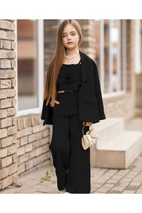ست بالاتنه و پائین تنه مشکی بچه گانه بافتنی Biberon Çocuk Giyim - کد 897043340