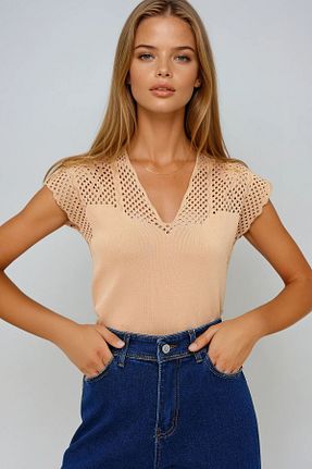 بلوز قهوه ای زنانه Ajurlu VAGGON - کد 895687573