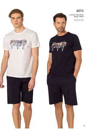 ست لباس راحتی سفید مردانه چاپی Pierre Cardin - کد 895713639