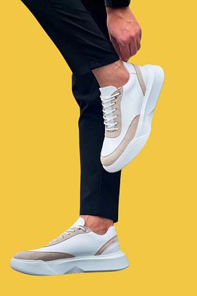 کفش کژوال سفید مردانه چرم مصنوعی shoecide - کد 880965886