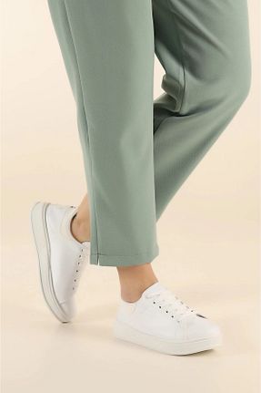 کفش اسنیکر سفید زنانه بند دار AristocratShoes - کد 895778584