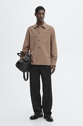 پیراهن بژ مردانه رگولار Massimo Dutti - کد 895741372