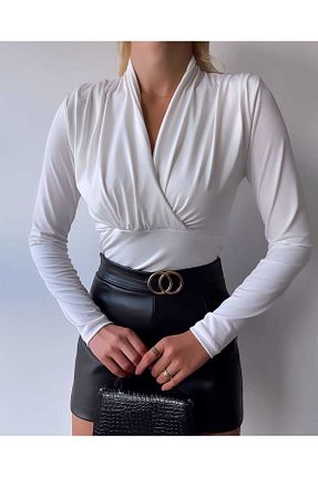 بلوز سفید زنانه ساده astap - کد 895783188