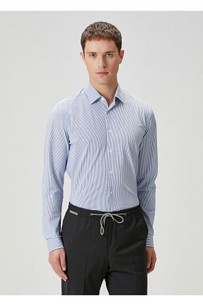 پیراهن آبی مردانه یقه پیراهنی Corneliani - کد 897197972