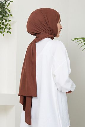 شال قهوه ای زنانه پنبه ای FATELLA - کد 895794234