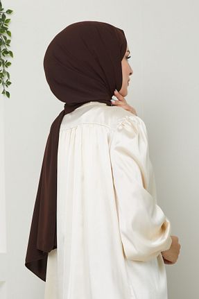 شال قهوه ای زنانه Medine İpeği FATELLA - کد 895827548