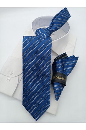 کراوات آبی مردانه میکروفیبر Gutiero - کد 854651520