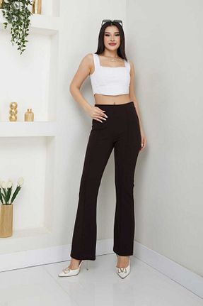 شلوار قهوه ای زنانه پارچه Santra - کد 895874922