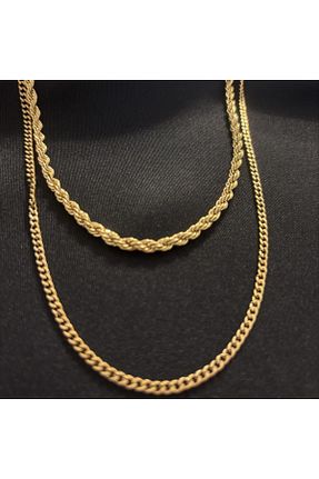 گردنبند استیل ( فولاد ) طلائی استیل (فولاد) Zeyn - کد 895917323