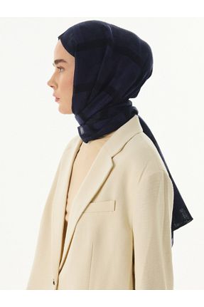 شال سرمه ای زنانه ابریشم FENZA SCARF - کد 895918913