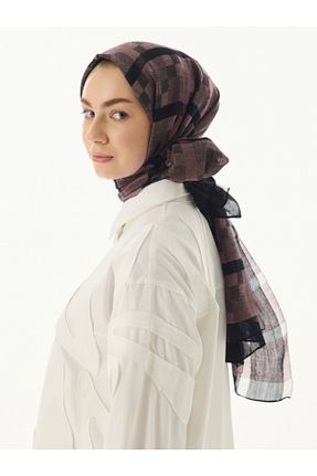 شال صورتی زنانه ابریشم FENZA SCARF - کد 895918997
