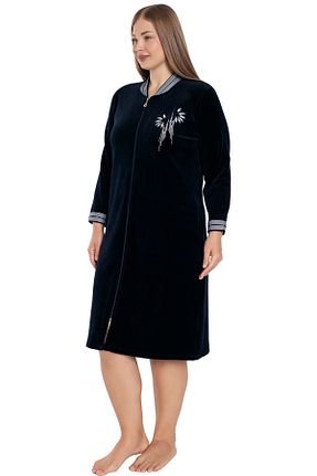 لباس سایز بزرگ سرمه ای زنانه مخمل İntensive - کد 873747697