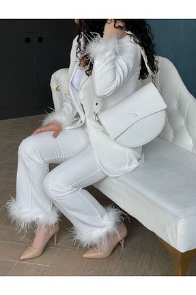 کیف دوشی سفید زنانه چرم مصنوعی SADDLERS - کد 895926221
