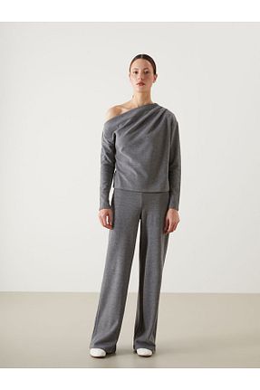 بلوز طوسی زنانه ساده LC Waikiki - کد 895967178