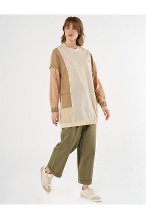 سوئیشرت حجاب بژ زنانه بافتنی KYR - کد 895978791