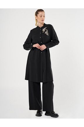 تونیک حجاب مشکی زنانه بافتنی Kayra - کد 895978758
