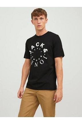 تیشرت مشکی مردانه یقه دوچرخه Jack & Jones - کد 896004521