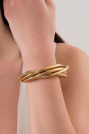 دستبند استیل (فولاد) طلائی زنانه استیل (فولاد) LUCİ LONTANE - کد 896013579