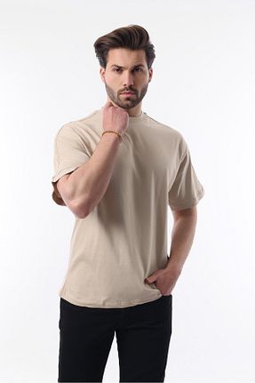 تیشرت قهوه ای مردانه اورسایز Madmext - کد 896012054