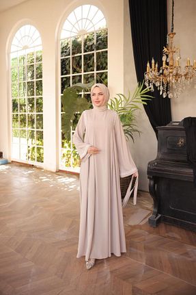 لباس حجاب بژ زنانه رگولار Nissra - کد 896011585