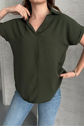 پیراهن خاکی زنانه اورسایز macharel jeans - کد 896026935