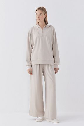 ست بالاتنه و پائین تنه بژ زنانه پنبه ای MODA - کد 896030233