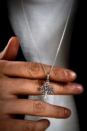 گردنبند نقره سفید زنانه 925 عیار Ebrar Silver - کد 896021268